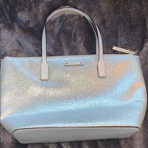 Silver sparkle kate spade purse